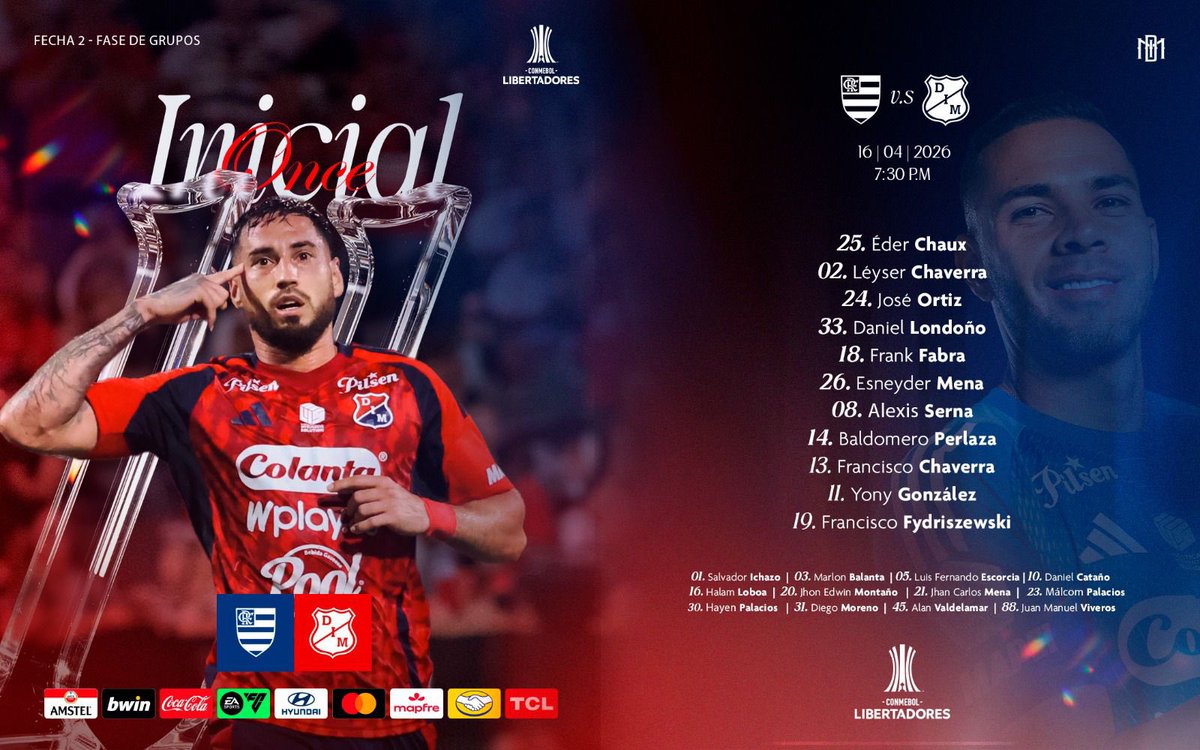 elkinlavoe's tweet photo. #TribunaPoderosa
Titulares del @DIM_Oficial y @Flamengo.
Se enfrentarán en fecha No 2, fase de grupos de la @Libertadores .  Estadio Maracaná de Río de Janeiro.
#DIM #IndependienteMedellín #Poderoso #HinchasdeCorazón❤️💙 https://t.co/3YzwbYONy0