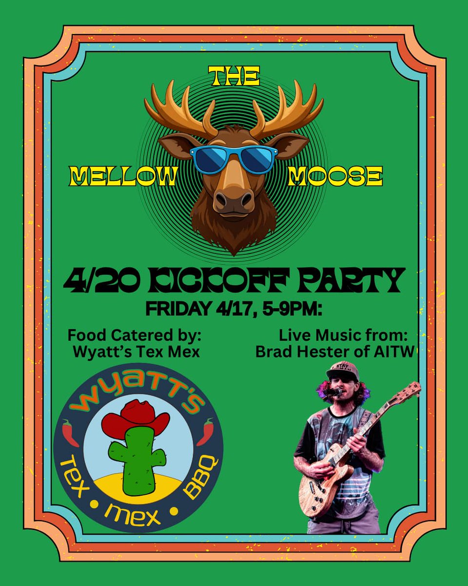 mellowmooselp's tweet image. 4/20 is right around the corner (this Monday!) and you guessed it - we’ll be celebrating all weekend long in #LakePlacid ! We’ve got our kickoff party starting tomorrow, Friday 4/17 at 5pm with food from Wyatt's in house and live music from Brad Hester of Annie in the Water!

..