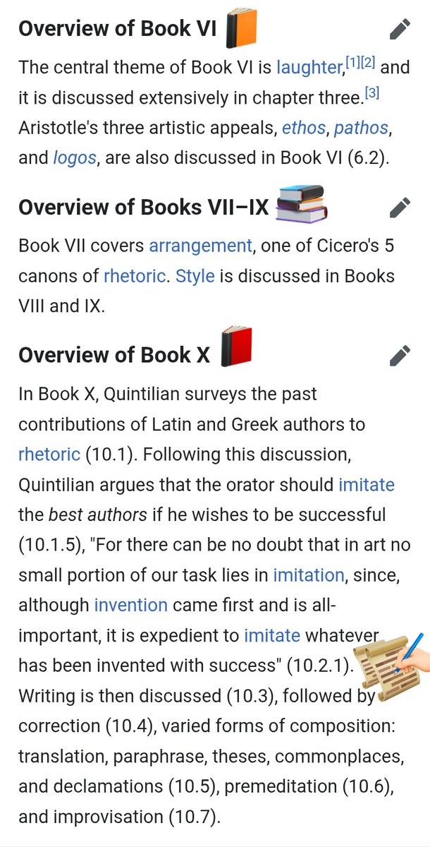 Midnight_In_DC's tweet image. @usedgov @SAISHopkins @UNDP @chronicle @AppleEDU @MicrosoftEDU @EduMinOfIndia @GoogleForEdu
BOOK II of the INSTITUTIO ORATORIA📔defines #rhetoric as an art &amp;amp; classifies 3 types of arts as #theoretical, #practical, &amp;amp; #productive {2.17-18}; BOOKS III-V re: various types of oratory.