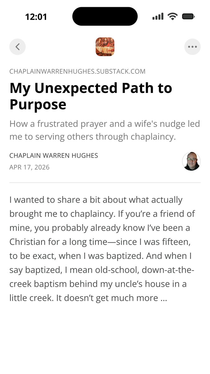 ChaplainWarrenH's tweet image. Tired of waiting for a 'big sign' from God? My journey to chaplaincy wasn't a dream or a billboard, but a persistent tug and an honest prayer. Sometimes, God speaks through the people closest to you. #Chaplaincy #Calling #FaithJourney
tinyurl.com/55dbkhja