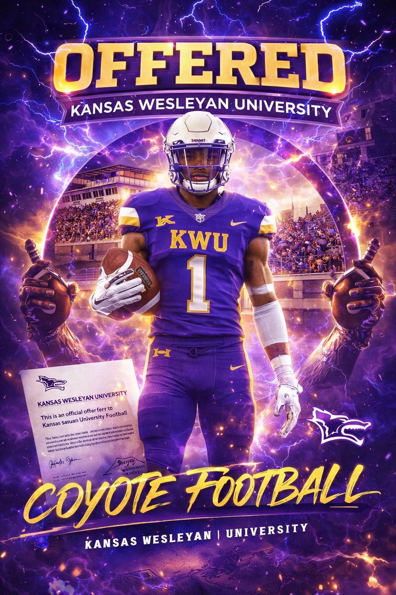 CameronjLHS's tweet photo. Blessed n honored to receive and official offer from Wesley!! #GoCoyotes @kwc_football @GrantGodsey https://t.co/1sVnMdd5Rd
