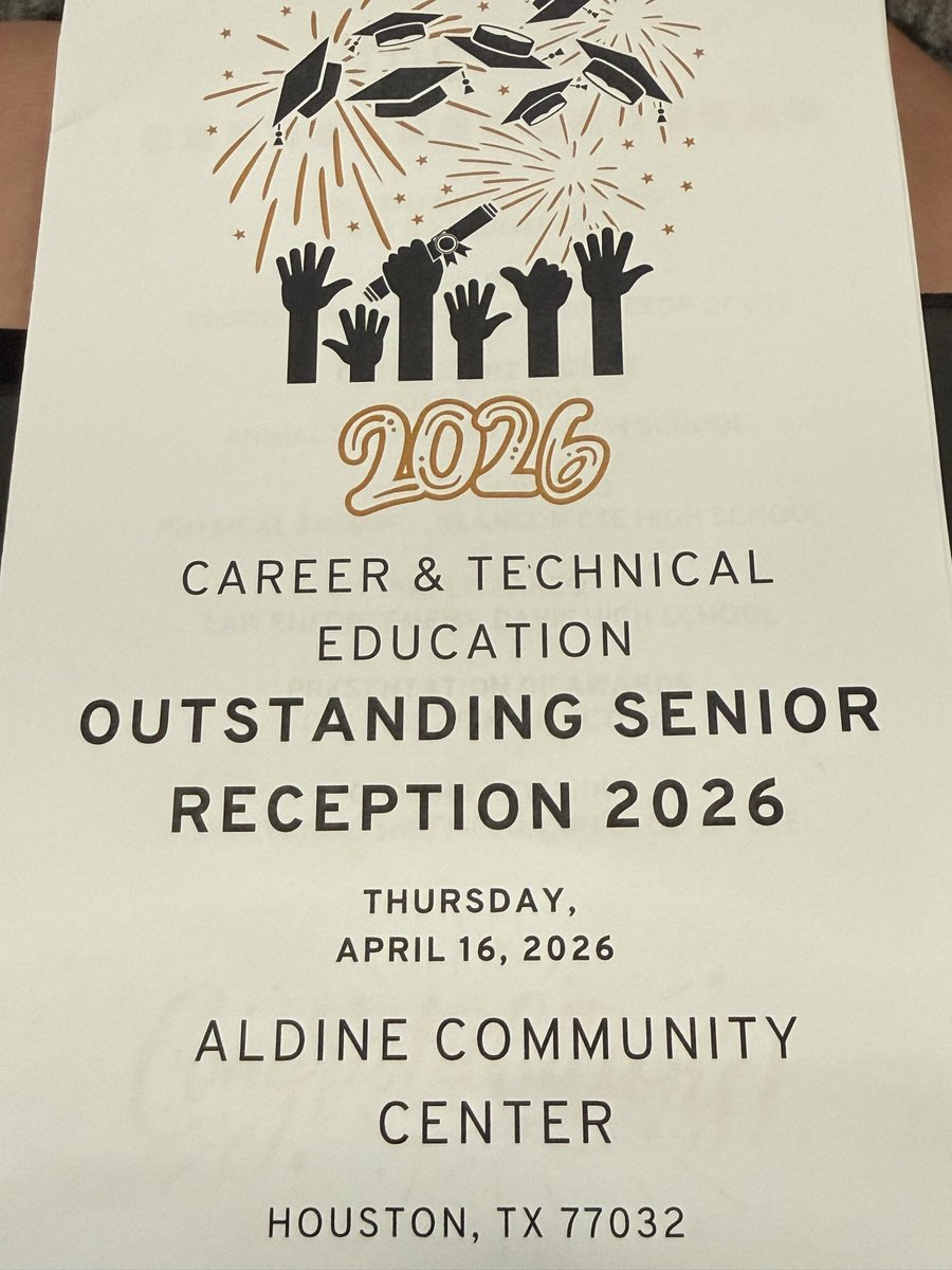 DrFavy's tweet image. An inspiring evening at the @AldineISD CTE Outstanding Senior Reception! 🎉

These students have earned top honors in their career pathways through hard work and determination.

The future is bright! The best is yet to come. 🚀 #CTEExcellence #FutureReady @adbustil