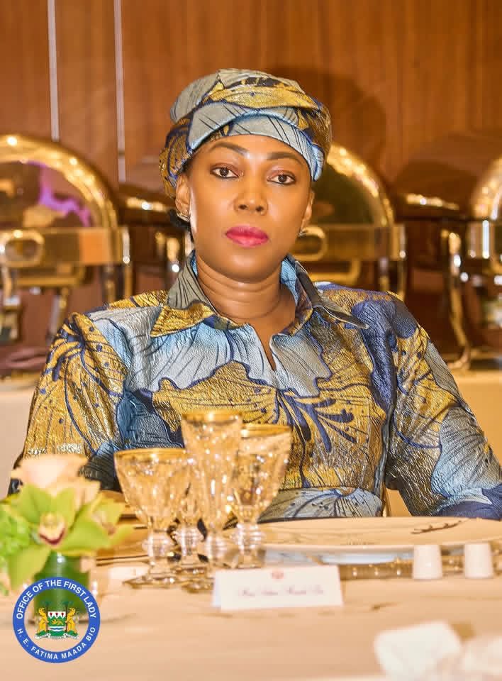 JohnMarah11's tweet image. First Lady Fatima Maada Bio attended a dinner hosted by Her Excellency Madame Zita Oligui Nguema, First Lady of the Gabon, at the Palais Présidentiel in Libreville, ahead of the launch of the national #BUILDINGRESILIENCE campaign.