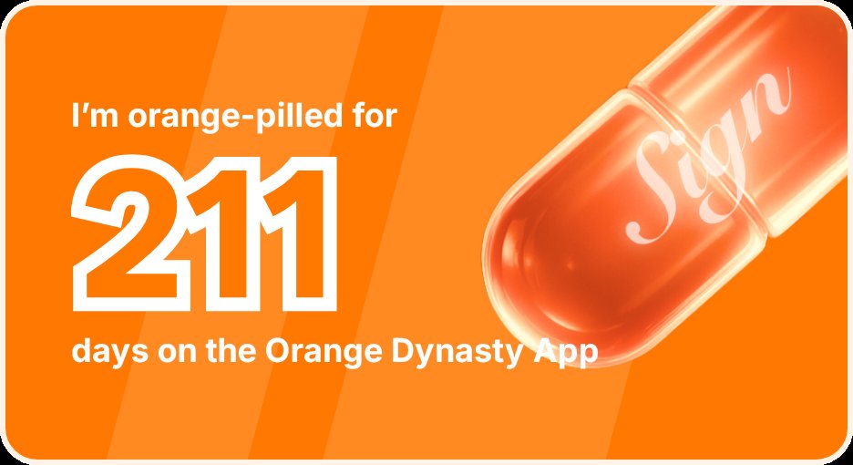 I've been Orange-Pilled and Seeing Signs for 211 days 👀🧡🐉.Join the app and be a better version of yourself!
orange.sign.global/app?user=1WCVO…