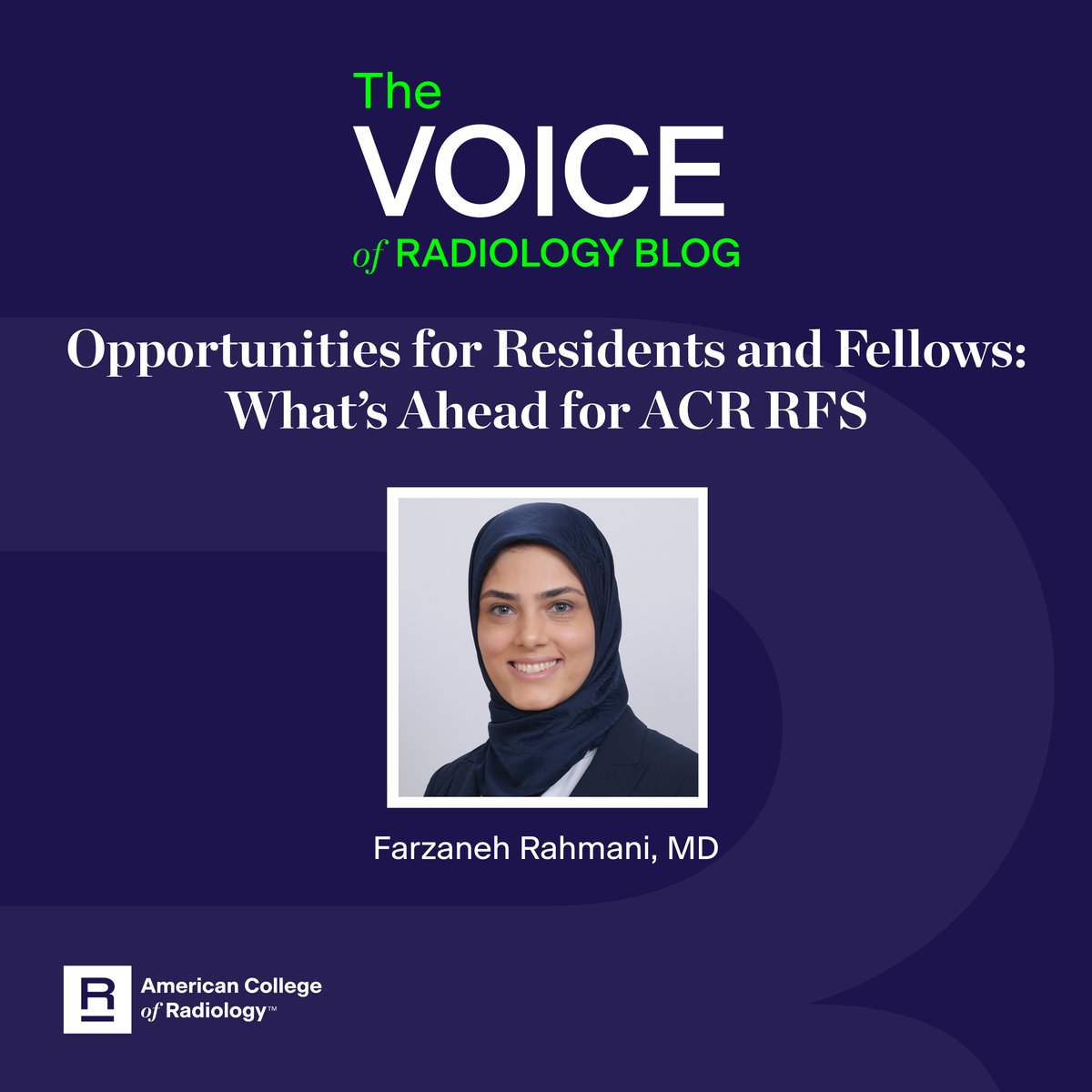 RadiologyACR's tweet image. From #ACR2026 &amp;amp; #ACRRFS programming to leadership training and oral boards prep, see what’s ahead for trainees in the latest #VoiceofRadiology blog. bit.ly/3Q60rM9 @chels2717 @ThomasReithMD @FatimaElahi21 @midani_sally @frahmanimd @drnikinour @SamarKhanMD @MaddiWulfeckMD