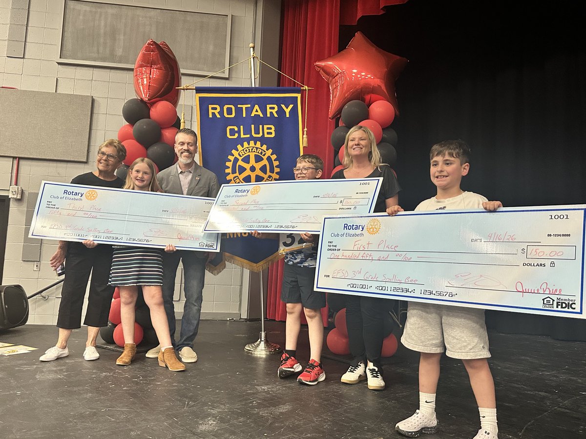 Another great 3rd Grade Spelling Bee in the books! 🐝Thank you to the Elizabeth Rotary Club and everyone who made it such a success 👏 Our young students truly shined! #EFProud