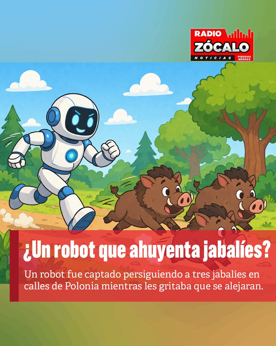 Radio_Zocalo's tweet image. Un robot humanoide persigue y ahuyenta a jabalíes en Polonia
radiozocalo.com.mx/693921/
#VideoViral #Robot #Jabalíes #InteligenciaArtificial