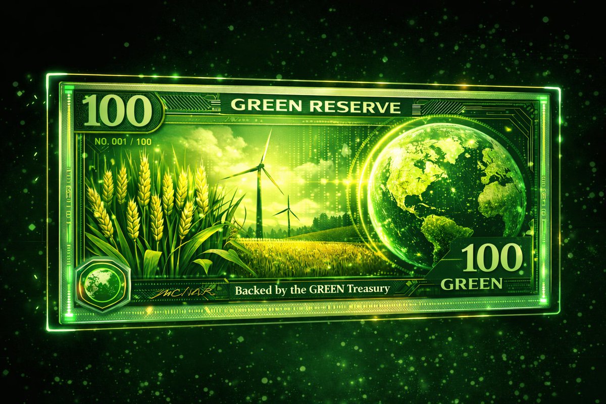 AXOinuOfficial's tweet photo. 💵 Something new is being printed…
Not a token.
Not just NFTs.
🏦 GREEN Treasury Bank is issuing digital currency.
The first $100 GREEN Bill is coming.
Limited. Rare. Treasury-backed.
⏳ Coming soon…
#GREEN #Crypto #Web3 #RWA #DeFi #NFT #Altcoins https://t.co/ysTtQIiIT0