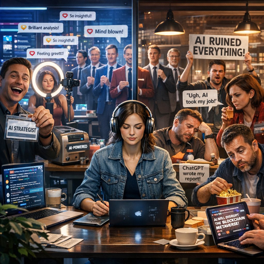 mackcwm's tweet photo. "Some funny **AI gossip** right now, in a general sense:

- **Everybody suddenly became an AI expert** after using one …" — via https://t.co/M9piIgvDGE https://t.co/T2r6xpE5bo