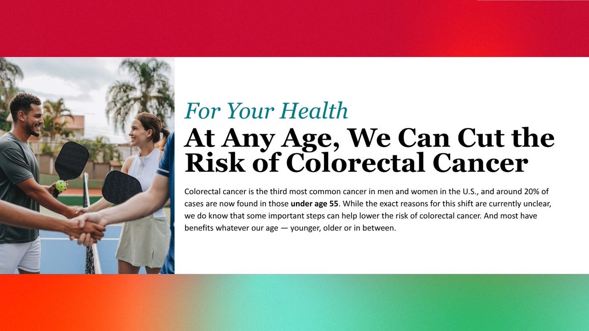 WUSTLphs's tweet image. At any age, we can reduce the risk of colorectal cancer.

Dr. Graham Colditz shares evidence-based steps that can make a real difference—starting with screening.
🔗 siteman.wustl.edu/cut-the-risk-o…

#WashUSurgery #ColorectalCancer #PHS #ColonScreening #ColonCancer