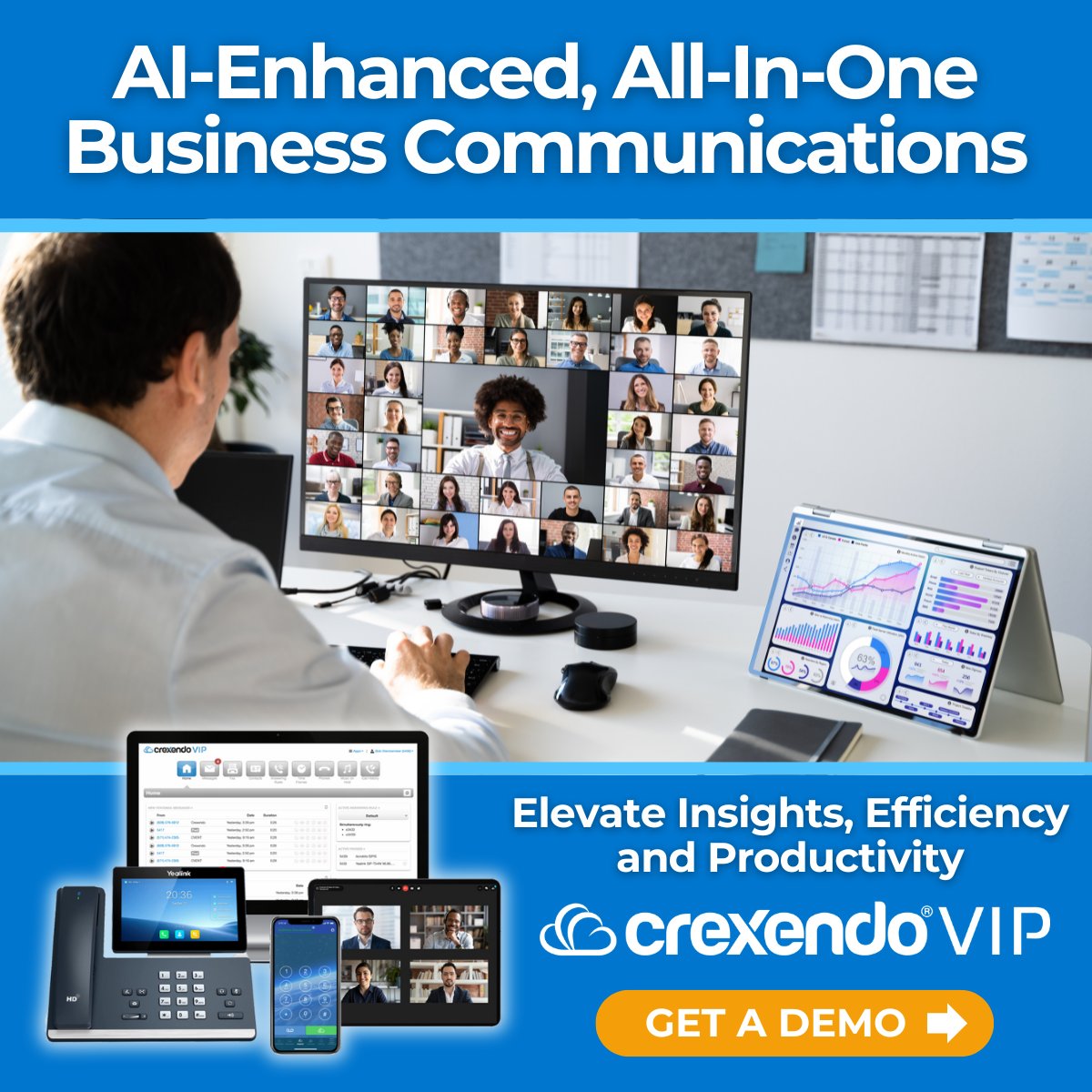 Crexendo's tweet image. Transform how you work with AI-powered Crexendo® VIP™ — the cloud platform that turns every call, meeting, and message into insight.

🔗 Schedule your demo today: hubs.ly/Q04c4SNk0

#AI #CloudCommunications #BusinessComms $CXDO