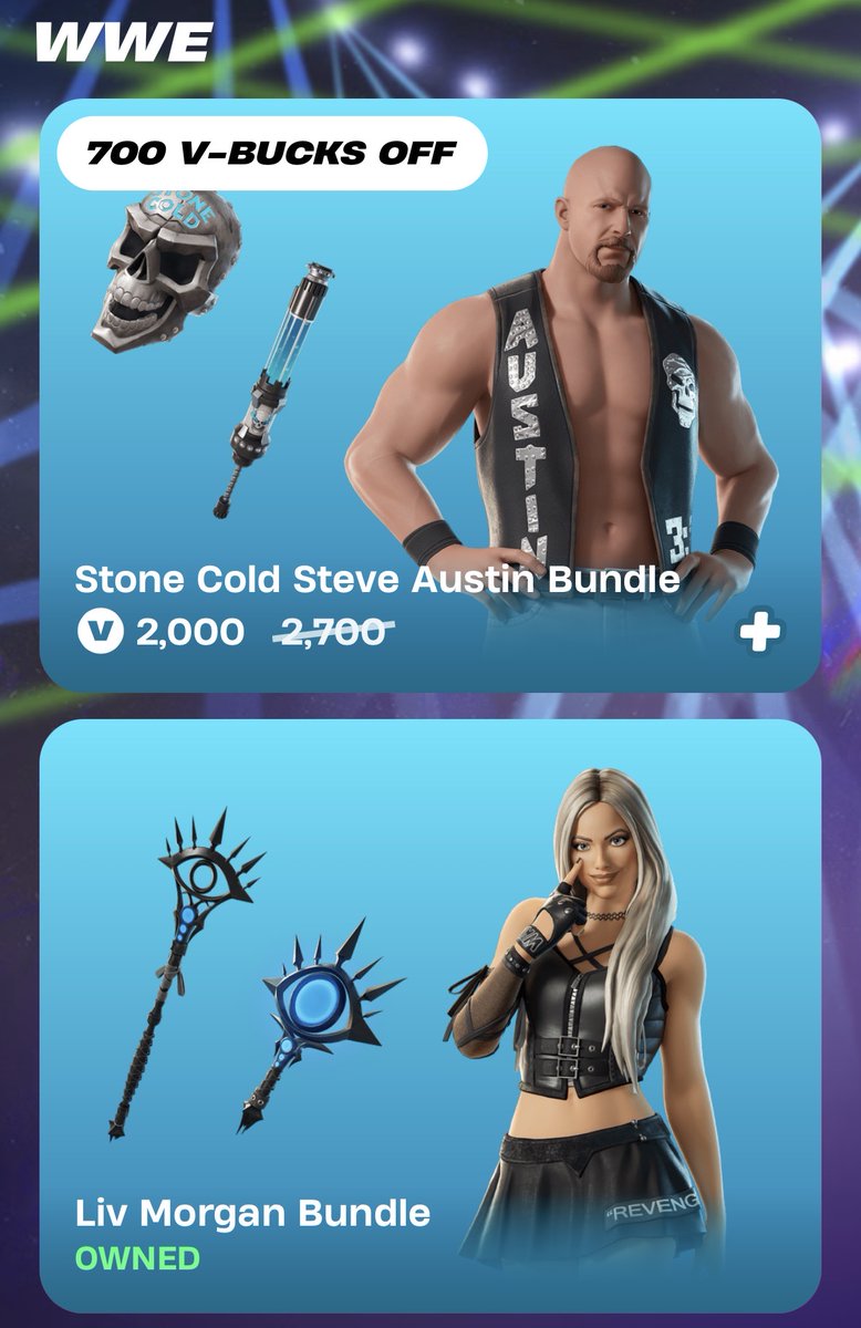 Real ones know I started my content journey on WWESuperCard. 🥹

Would appreciate if those legends use code CEREZA in the Fortnite item shop to buy Stone Cold Steve Austin or Liv Morgan! <3
#EpicPartner