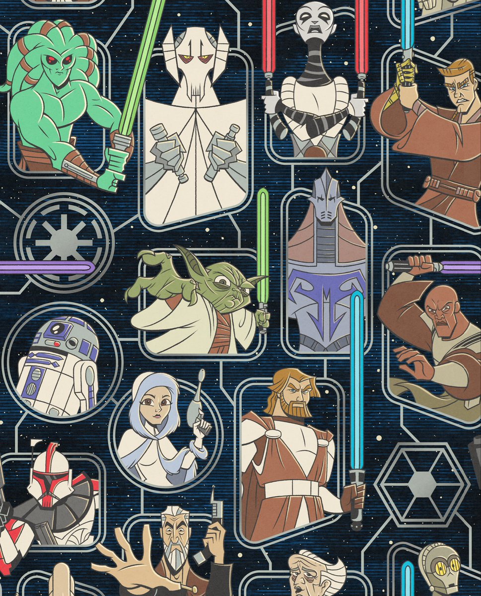 stonecypher_'s tweet photo. “Clone Wars Crew”💥 I was obsessed with the original Cartoon Network Clone Wars series as a kid. Illustrating this design for our latest @RSVLTS Star Wars collection over 20 years later was a blast and surreal! 🪐

Check out the entire collection now at https://t.co/ScWzUpFjw7 ✨ https://t.co/38XlnTiql8