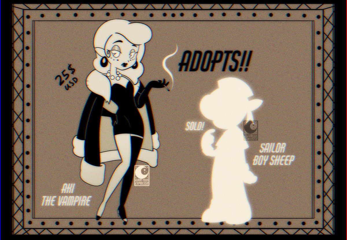 One has been sold.
~~~
#Ocs #adoptableopen #expressosocs #oldcartoon #bendy