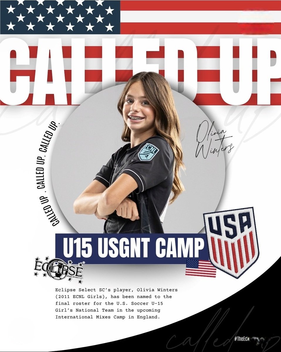 EclipseSelc2011's tweet photo. Congratulations to @CamW30 and Olivia on being named to the final roster for the U.S. Soccer U- 15 Girl's National Team in the upcoming International Mixed Camp in England. https://t.co/tTufRFA92z