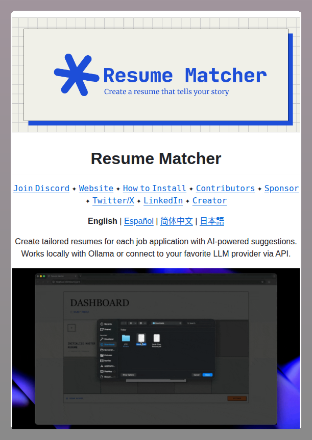 tom_doerr's tweet photo. AI-powered resume tailoring tool

https://t.co/kjSEc8czcS https://t.co/fh59GNVm0D