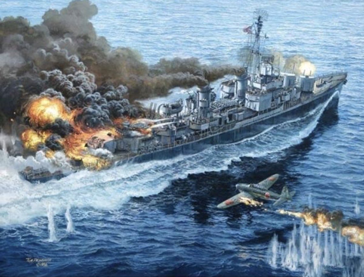 USSLaffey's tweet photo. “White water no longer curls back from our Laffey’s high, proud bow. There are no men at her throttles or on her bridge, and her guns no longer speak. But she is alive with shades and memories of brave deeds and the brave Americans who did them. They are still with her and will be always. It is my hope that those who visit her, most especially the young, will come to know and perhaps be inspired by them.

If that happens, then what Laffey did will not have been in vain.”
— Julian Becton, #TheShipThatWouldNotDie @Patriots_Point