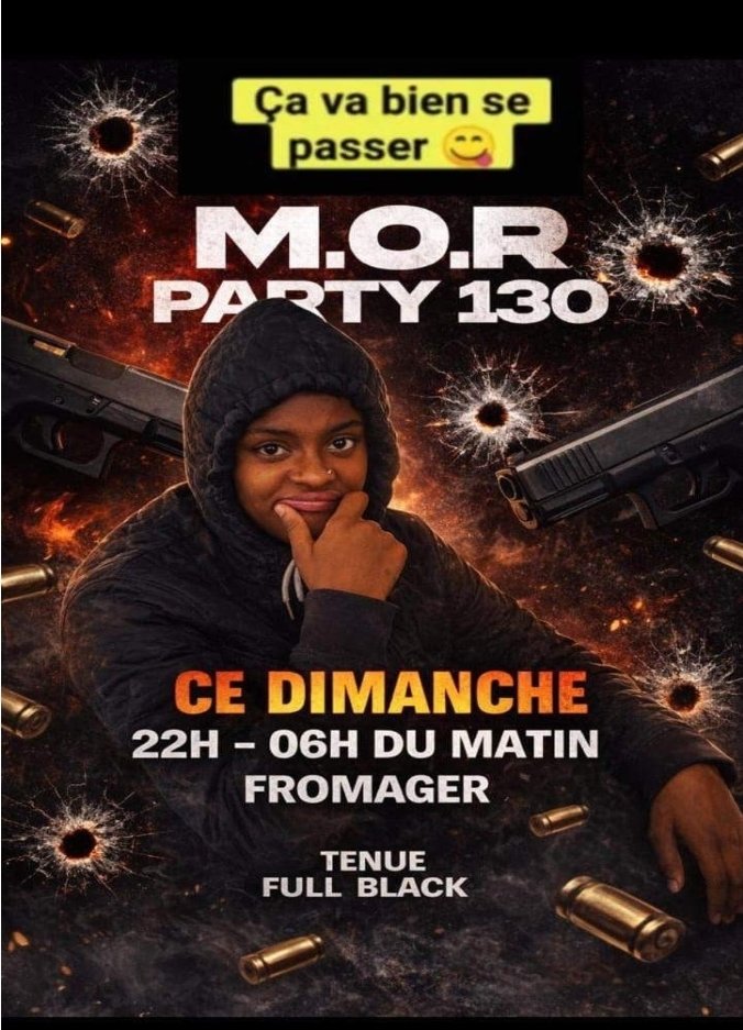 🚫🔫 #Guadeloupe : La préfecture interdit la soirée « M.O.R Party 130 ».

Motif : 

- Aucune déclaration n'a été faite auprès des autorités compétentes.

- Présence d'armes et de cartouches sur le flyer de la soirée,

- Crainte d'un risque grave de troubles à l'ordre public.
