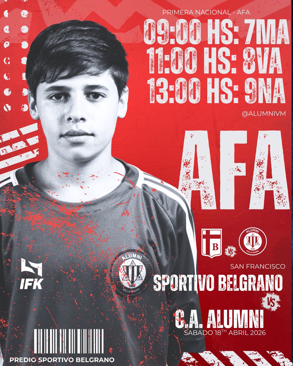 AlumniVM's tweet photo. 🔥 EL SÁBADO NOS PONEMOS DE GALA 📷 El Club Atlético Alumni inicia un nuevo camino: debut en inferiores de AFA – Primera Nacional 📷Vamos todos juntos 📷 ❤️🤍 https://t.co/1gJz0TagmU