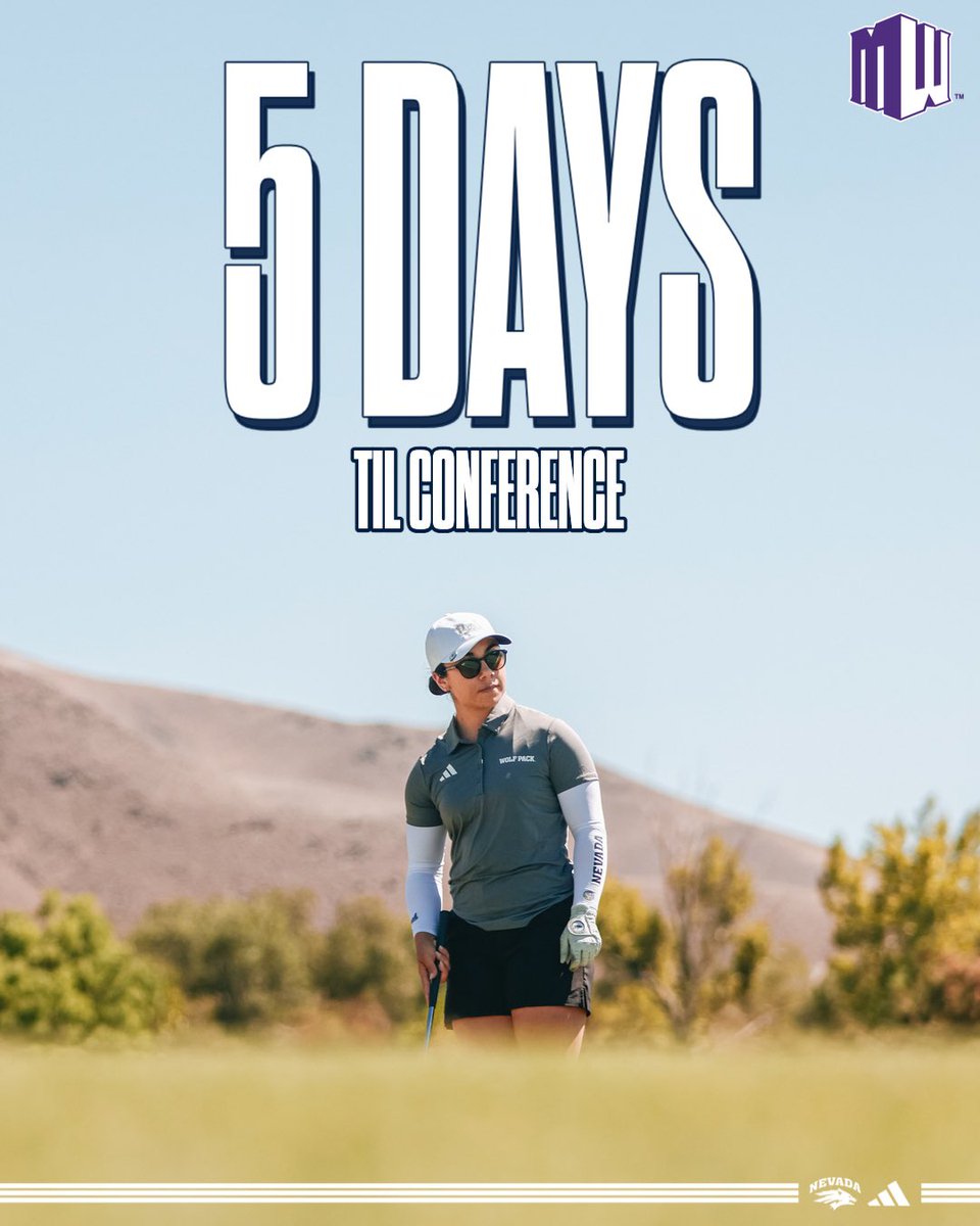 NevadaWGolf's tweet image. 𝟓 𝐃𝐀𝐘𝐒 𝐎𝐔𝐓

The Mountain West Championships are right around the corner and we couldn’t be more excited!!

#BattleBorn