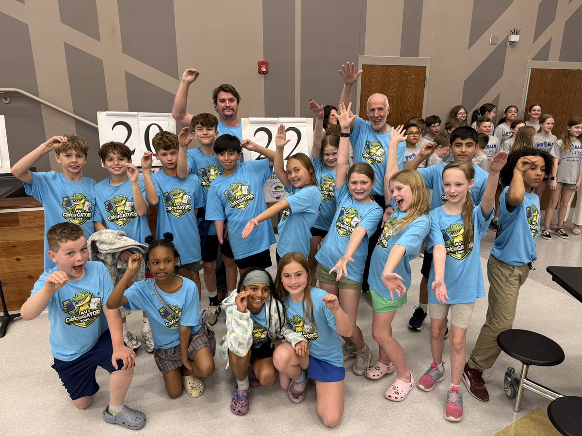 AllisonvilleES's tweet photo. Congrats to our AV Mathletes on “chomping the comp” and finishing first in district! Shout out to Mrs. Hodson, Mr. Bailey, and Mr. Hurd for all of their time preparing our Mathletes this year. #WeareAV🐊 https://t.co/nuGil3Wwuc