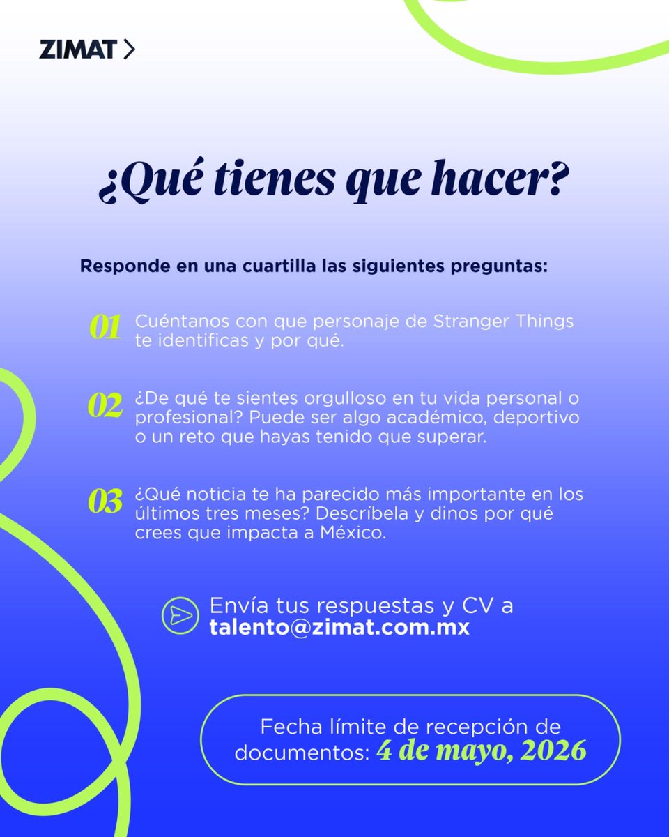 ZimatC's tweet photo. PRAXIS es nuestro programa de prácticas profesionales para quienes quieren ir más allá de la teoría y entender cómo la comunicación estratégica impacta decisiones, reputación y negocio en el mundo real.

Si eres un estudiante con curiosidad, criterio y ganas de aprender de la mano de especialistas, colaborando en proyectos que realmente importan consulta nuestra convocatoria.

https://t.co/h0IRgnHCmK