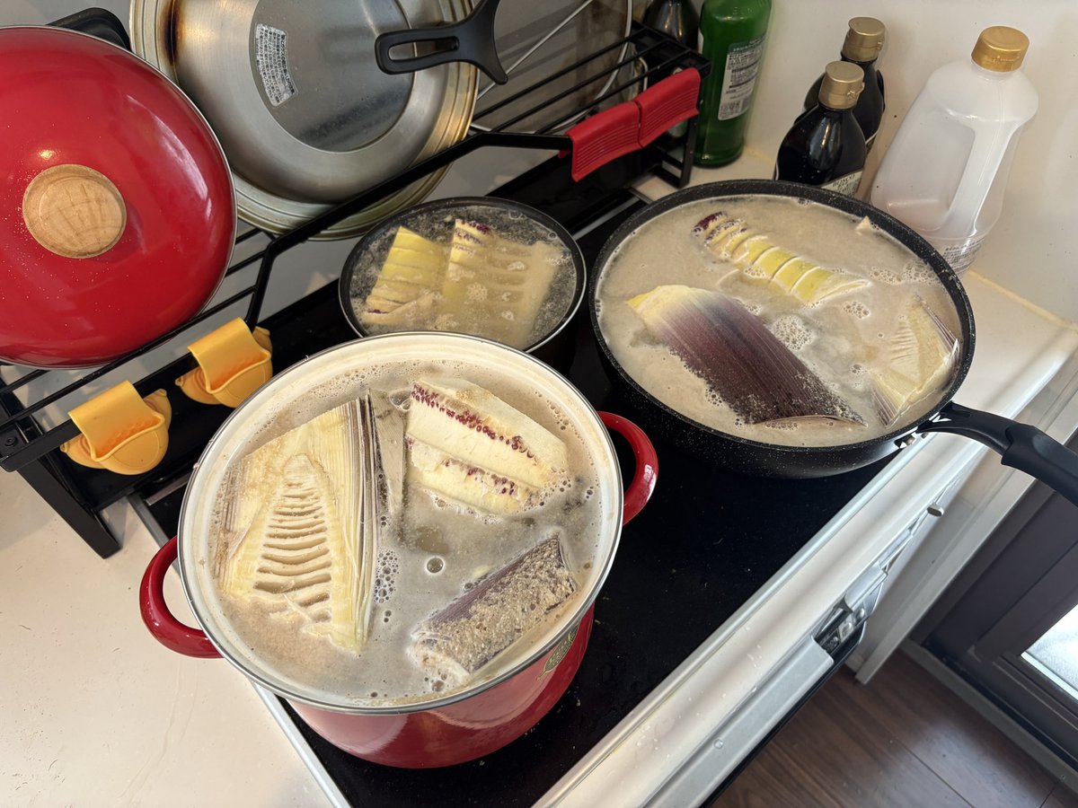 hekyoma's tweet photo. タケノコは近所の直売所で買うと大急ぎで茹でるから写真撮れない https://t.co/YlAQC4cbYr
