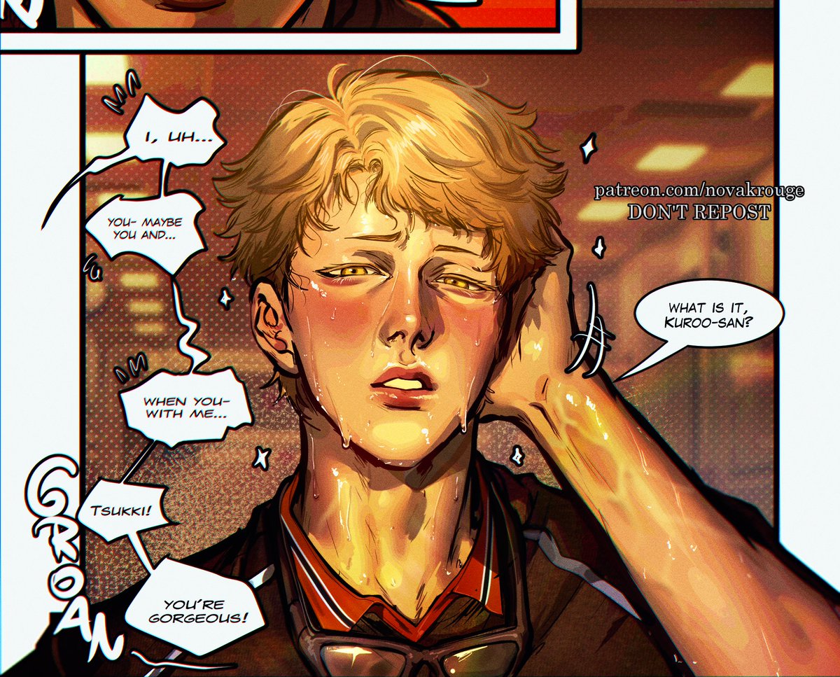 kurotsukki where kuroo is so cool and nonchalant about tsukki's new hairstyle #krtsk #haikyuu