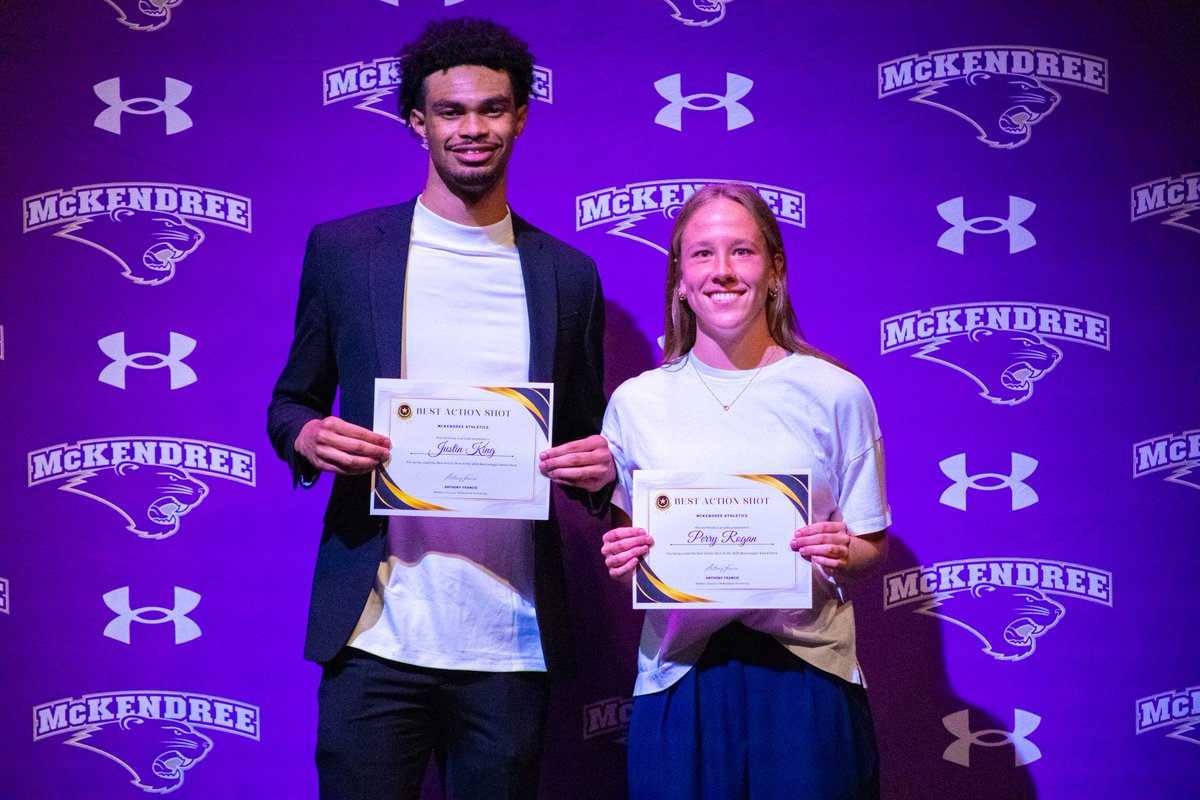 McKendreeHoops's tweet photo. A great night to be a Bearcat!🐾

Thanks to @McKendreeSAAC for putting on a fantastic event last night for our student-athletes at the Bearcatspys! Big congrats to Caleb Burton and Justin King for winning the “Under Dog” &amp; “Best Action Shot” Award!🏆🏆

 #SetTheStandard https://t.co/MYKfShGBBg