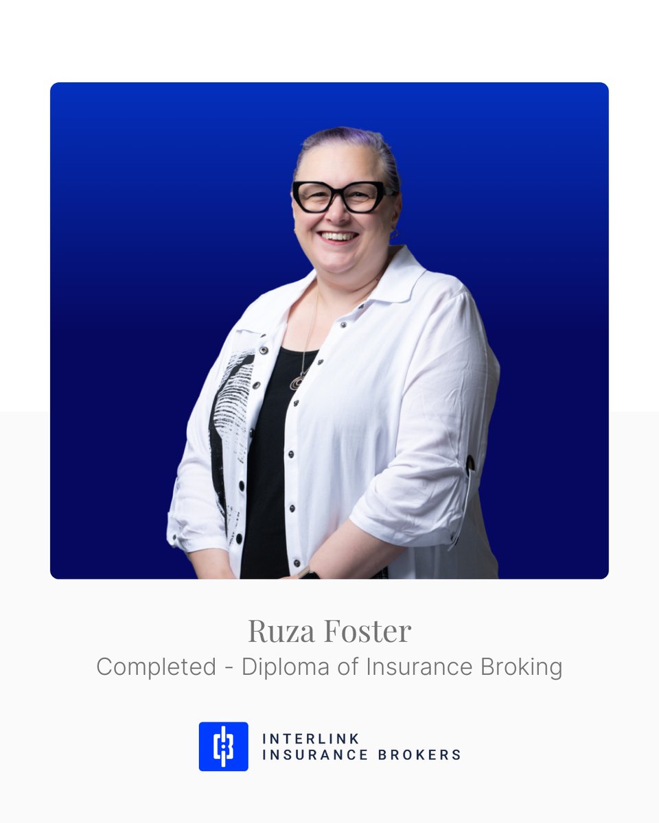 InterlinkAU's tweet photo. A milestone worth celebrating.

Ruza Foster has attained her Diploma of Insurance Broking, a fantastic achievement and a reflection of the dedication and drive we value at Interlink. 

Congratulations, Ruza 👏 https://t.co/WE6adpJRgV