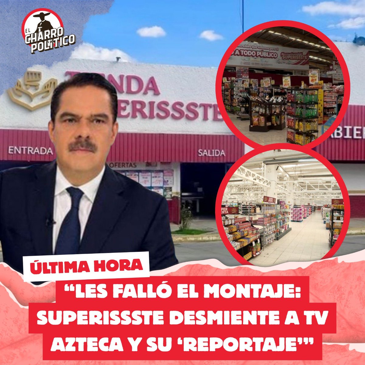 CharroPolitico's tweet photo. 💥 “LES FALLÓ EL MONTAJE: SUPERISSSTE DESMIENTE A TV AZTECA Y SU ‘REPORTAJE’”

La narrativa de la derecha volvió a chocar con la realidad. 📉 La directora de Tiendas SuperISSSTE, Dunia Ludlow, desmintió con claridad el reportaje difundido por TV Azteca y conducido por Javier Alatorre, evidenciando la falta de rigor y el sesgo típico del viejo aparato mediático prianista. 🤡

Según Ludlow, el equipo “periodístico” ni siquiera visitó tiendas abiertas al público, sino espacios restringidos dentro del ISSSTE, armando así un montaje conveniente para golpear al proyecto público. 🙄 Mientras tanto, los propios datos del reportaje se les caen: ¡pollo a 20 pesos que se agota por barato! 🐔💸

Además, el modelo de SuperISSSTE apuesta por comprar directo a productores, reduciendo intermediarios y beneficiando al pueblo, algo que la derecha no soporta porque rompe su lógica de negocio. 💥 Incluso la presidenta Claudia Sheinbaum ha destacado precios más accesibles frente a cadenas privadas.

Otra vez, los medios del PRIAN quedan en ridículo, intentando desinformar mientras la realidad los desmiente. 📢

👉 COMPARTE para que más gente vea cómo manipulan la información.

#SuperISSSTE #TVAzteca #Alatorre #FakeNews #PRIAN #4T #México #Desinformación 🚨