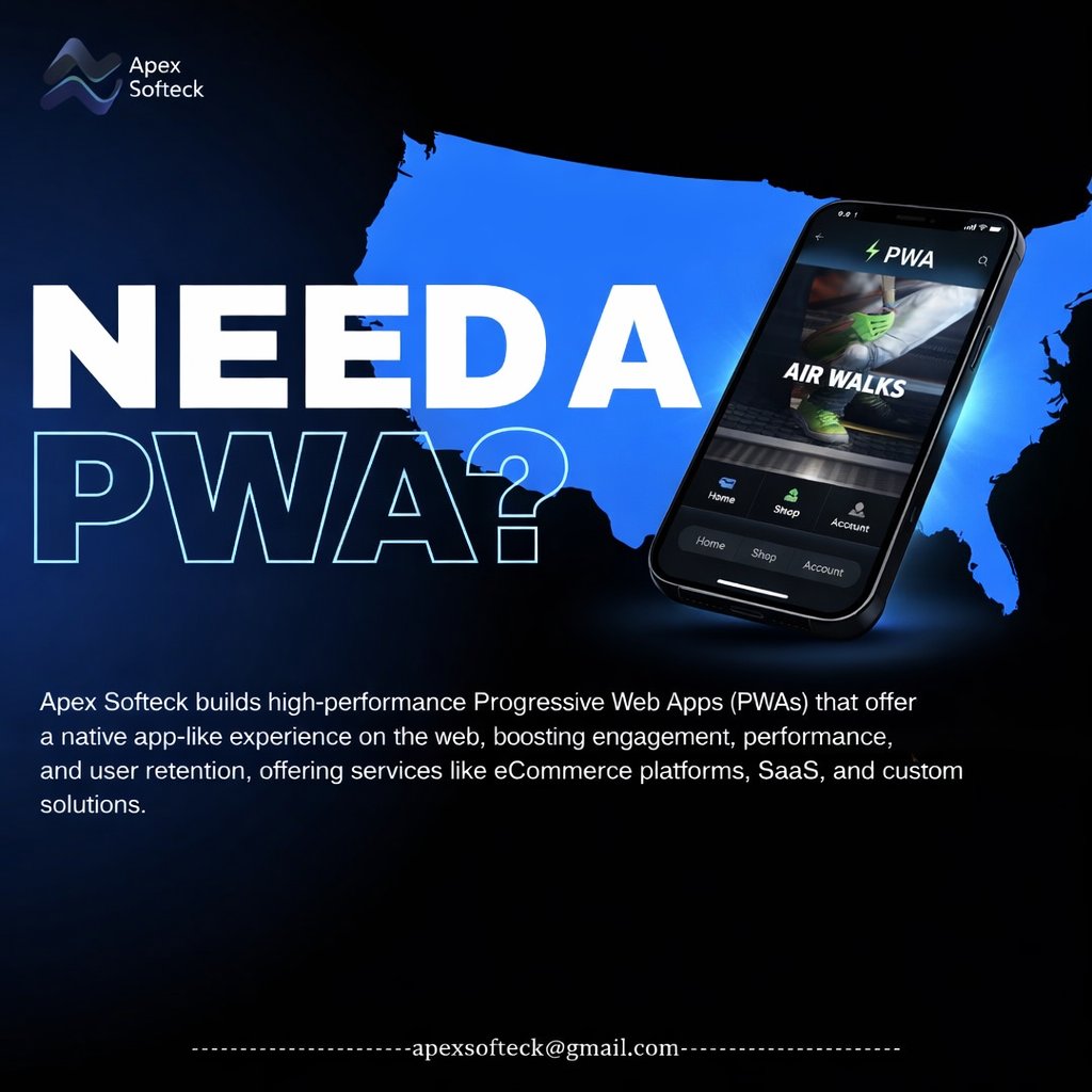 apexsofteck's tweet image. Need a PWA? 🚀

Get app-like performance without building a native app.

✔ Fast
✔ Offline-ready
✔ Works on all devices
✔ No app store needed

Build smarter with ApexSofteck

🌐 apexsofteck.com

#PWA #WebDev #Startup #SaaS #NoCode