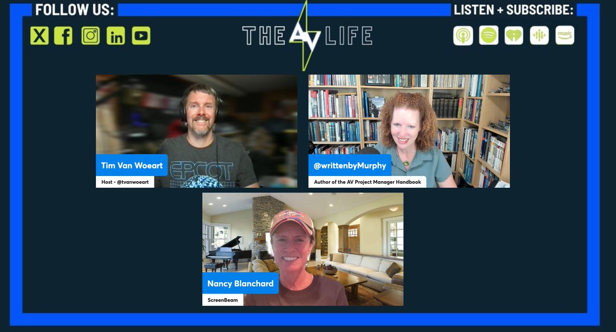 WrittenByMurphy's tweet photo. I get to meet with the Crew @Tvanwoeart
and @NancyBlanchard
We love being together, we could barely stop talkign to record @theAVlifepod
#avtweeps #TheAVlifepod #podcasts #HETMA
https://t.co/Q7BE8cD8js https://t.co/0GoSWEnVDT