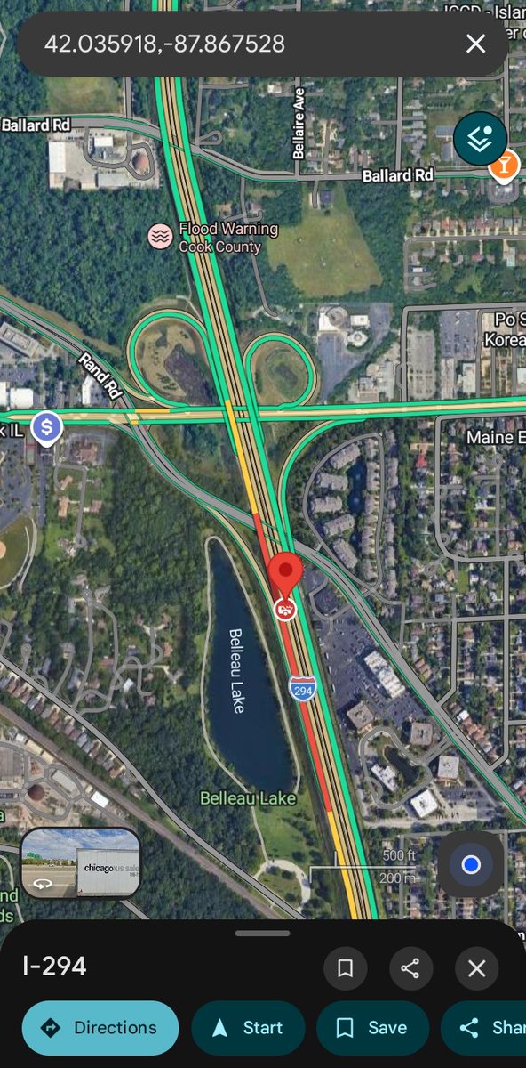 Ace_chicago's tweet image. Report of a 4 vehicle crash with a subject underneath a vehicle i-294 southbound south of dempster. All lanes are down. #ChicagoScanner #chicagotraffic #chitraffic