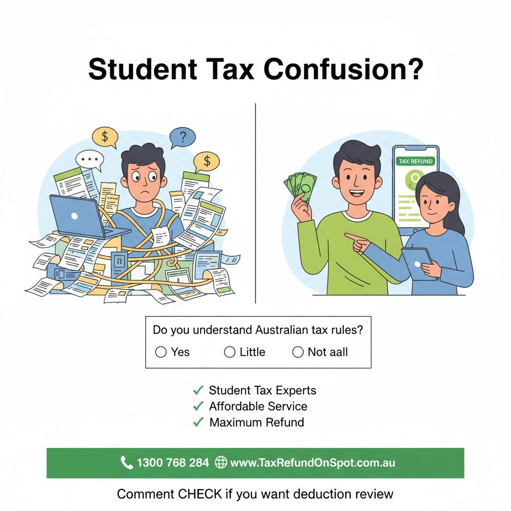 TaxRefundOnSpot's tweet image. STUDENT TAX CONFUSION?
#studenttaxprocess #affordableservice #australia #picture #twitterpic