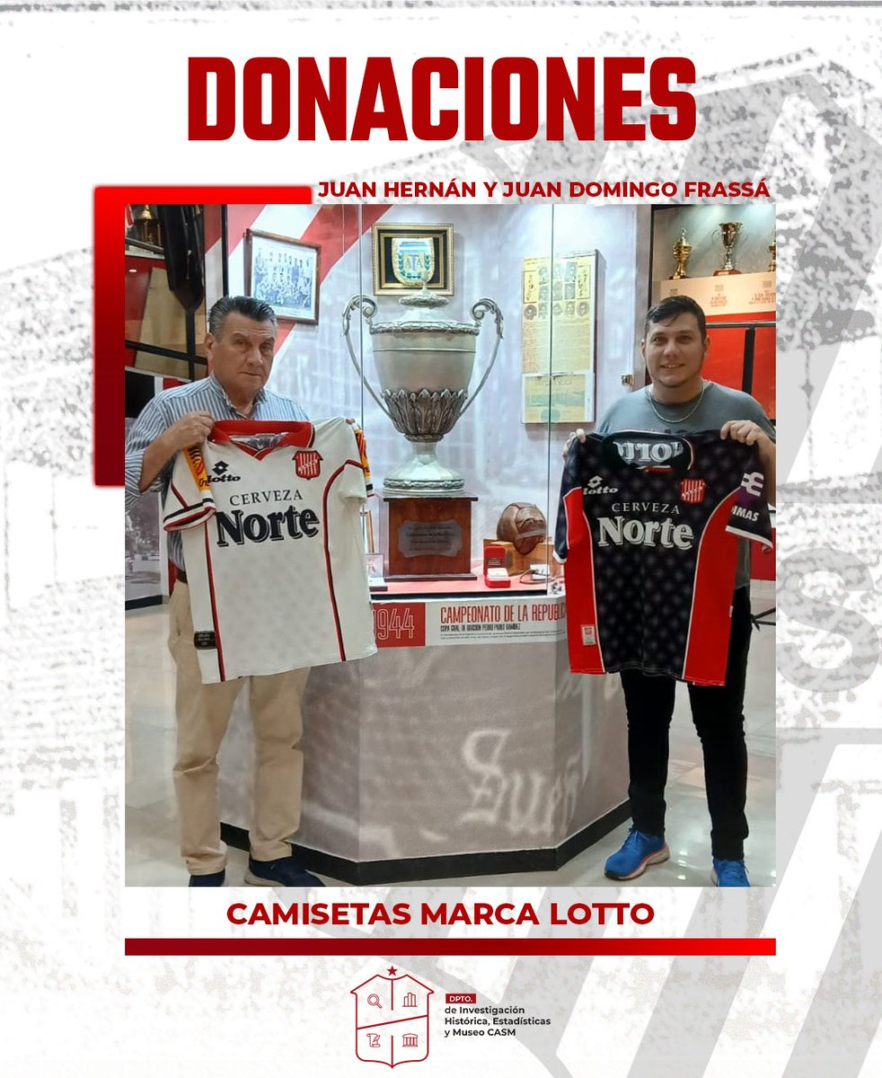 #Museo🏛🇦🇹

📌Agradecemos a los #Socios de la Institución, Hernán y Domingo Frassá; por haber donado estas dos casacas al #Museo del club🇦🇹. Alternativas marca Lotto; #negra, usada durante la temporada 98/99 y #blanca, durante la temporada 99/00, ambas por la Primera B Nacional.