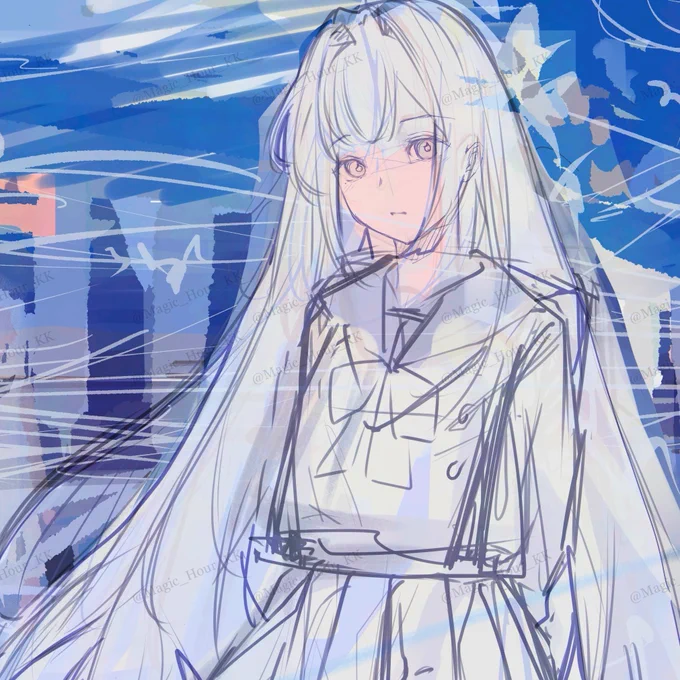 白い。 ラフ4