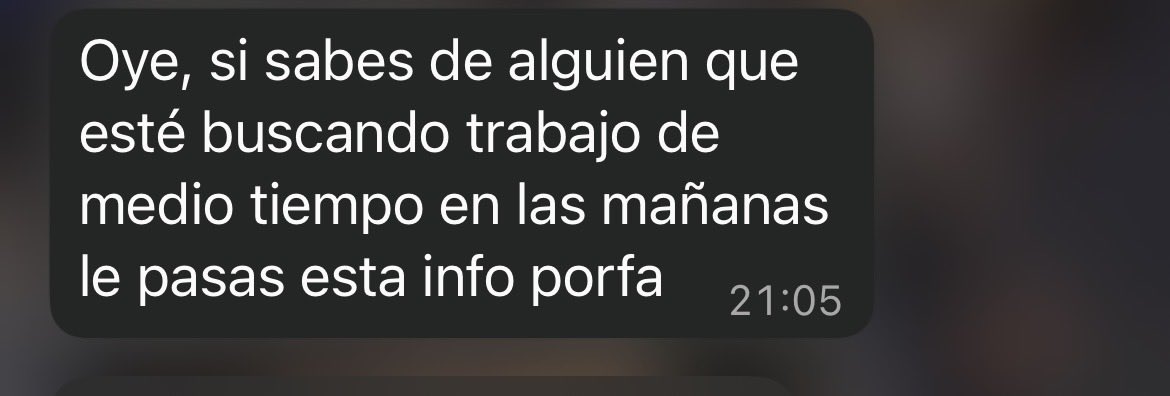 alguien busca trabajo de medio tiempo en las mañanas? es para una cafetería/panadería