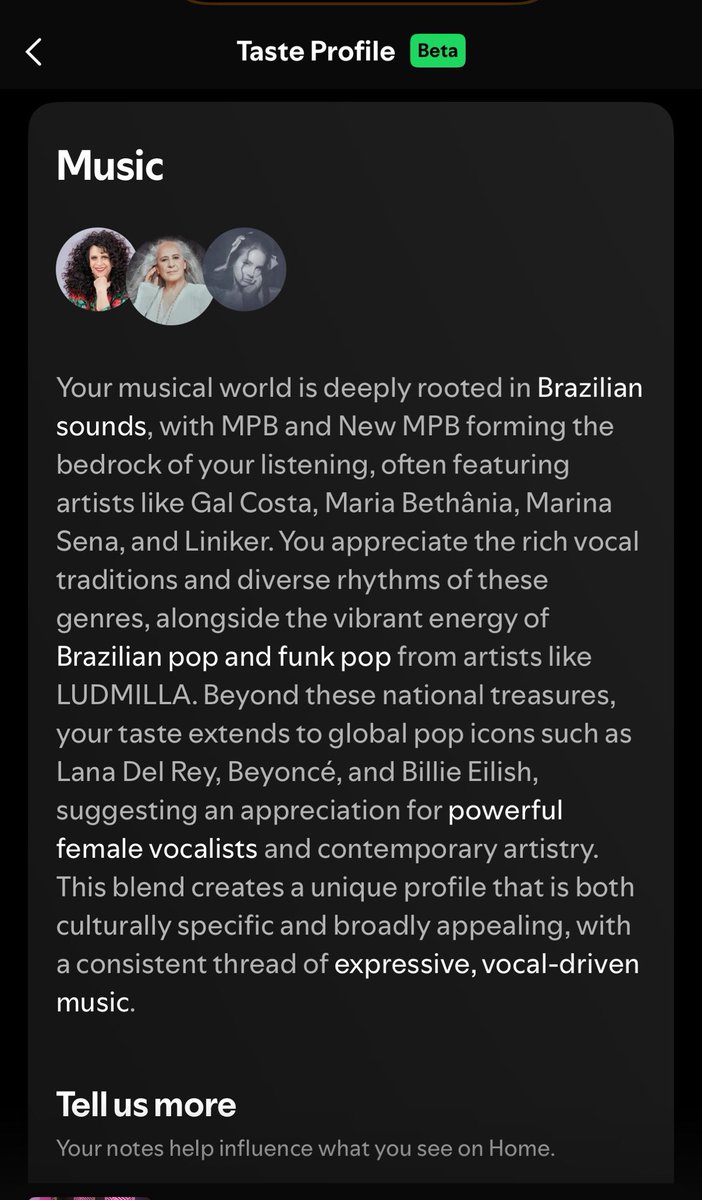 gabrieljoaoo5's tweet photo. meu taste profile segundo o spotify https://t.co/sh8ZDMJmw0