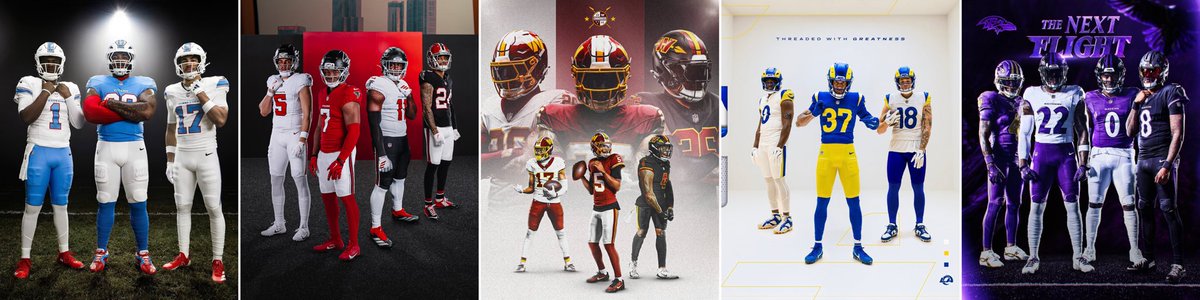 fashion_nfl's tweet photo. Uniform Redesign Season 2026 is officially in the books.  Batted 1.000.  Again.

Haters are always gonna hate.  But the NFL aesthetic continues to steadily improve.  And my admittedly optimistic gut tells me we're still trending up. https://t.co/WxdmKsrG7x