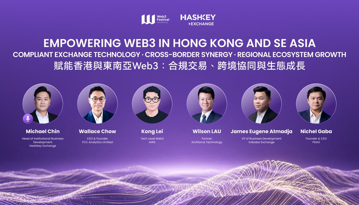 🔔 HashKey Exchange Asia Connect Forum: The Convergence of Regulation, Liquidity &amp; Opportunity

Panel | Empowering Web3 in Hong Kong and SE Asia
Compliant Exchange Technology · Cross-border Synergy · Regional Ecosystem Growth

🎙️ Moderator: Michael Chin, Head of Institutional