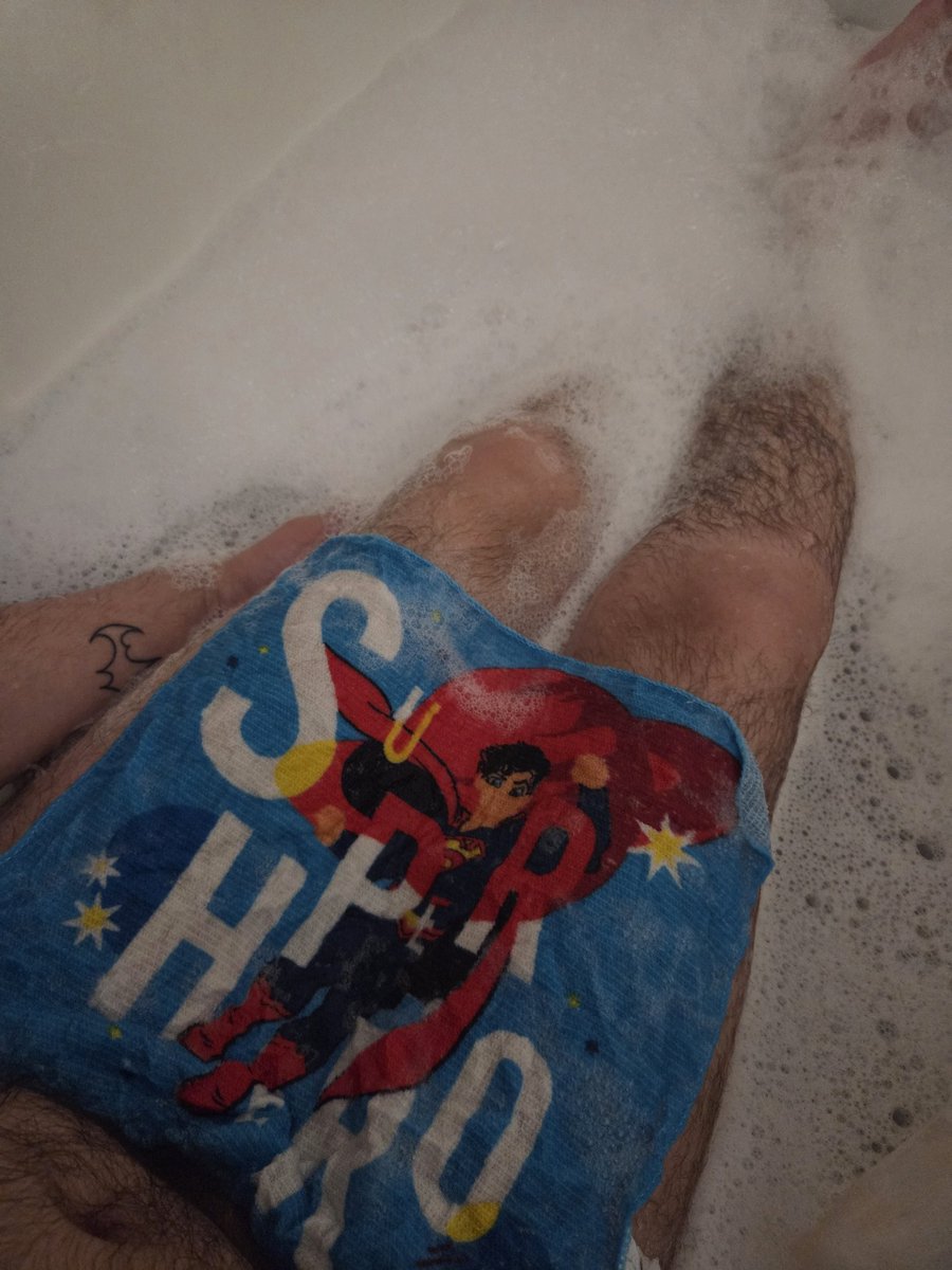 bubble bath plus superman towel