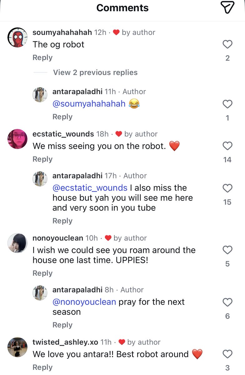 AfterFishtank's tweet photo. Antara replies to some Instagram comments, saying she wants to start a YouTube channel, and replying “pray for the next season” to someone hoping to see her again on the show.

Give her a follow at:
https://t.co/WKKfXDuCVX

#fishtanklive https://t.co/ebhGvwHqLF