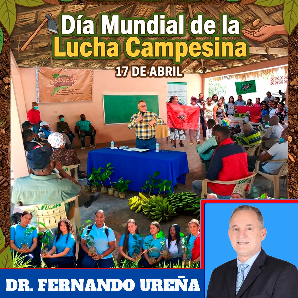 En el Día Mundial de la Lucha Campesina honramos la fuerza, la dignidad y el esfuerzo de quienes trabajan la tierra para alimentar al mundo. Su lucha representa justicia, soberanía alimentaria y esperanza para las comunidades rurales. 🌾 #LuchaCampesina #17DeAbril