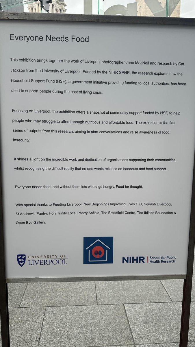 ibijoke_cf's tweet photo. Proud to be part of the Everyone Needs Food exhibition launched today at Open Eye Gallery, Liverpool.

Our charity food items are featured alongside powerful photography by Jane MacNeil and research by Catherine Jackson.

#Liverpool #FoodSecurity #PublicHealth https://t.co/VS9t2mxeBN