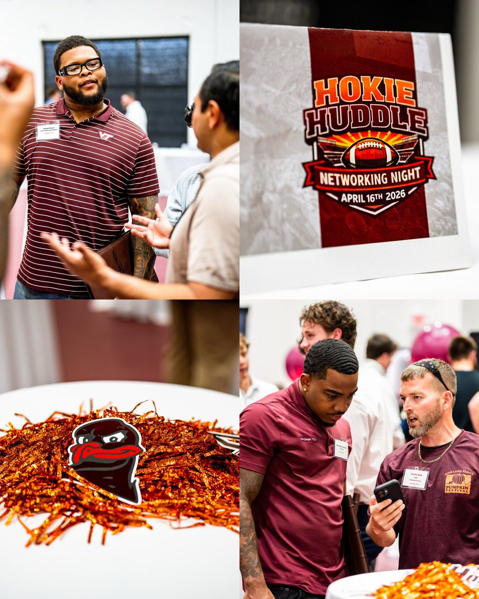 HokiesFB's tweet photo. That’s a wrap on Hokie Huddle!

Thank you to all the professionals and business that came to network with our Hokies- building connections that last!

#LetsGoHokies https://t.co/YDDhuetU70