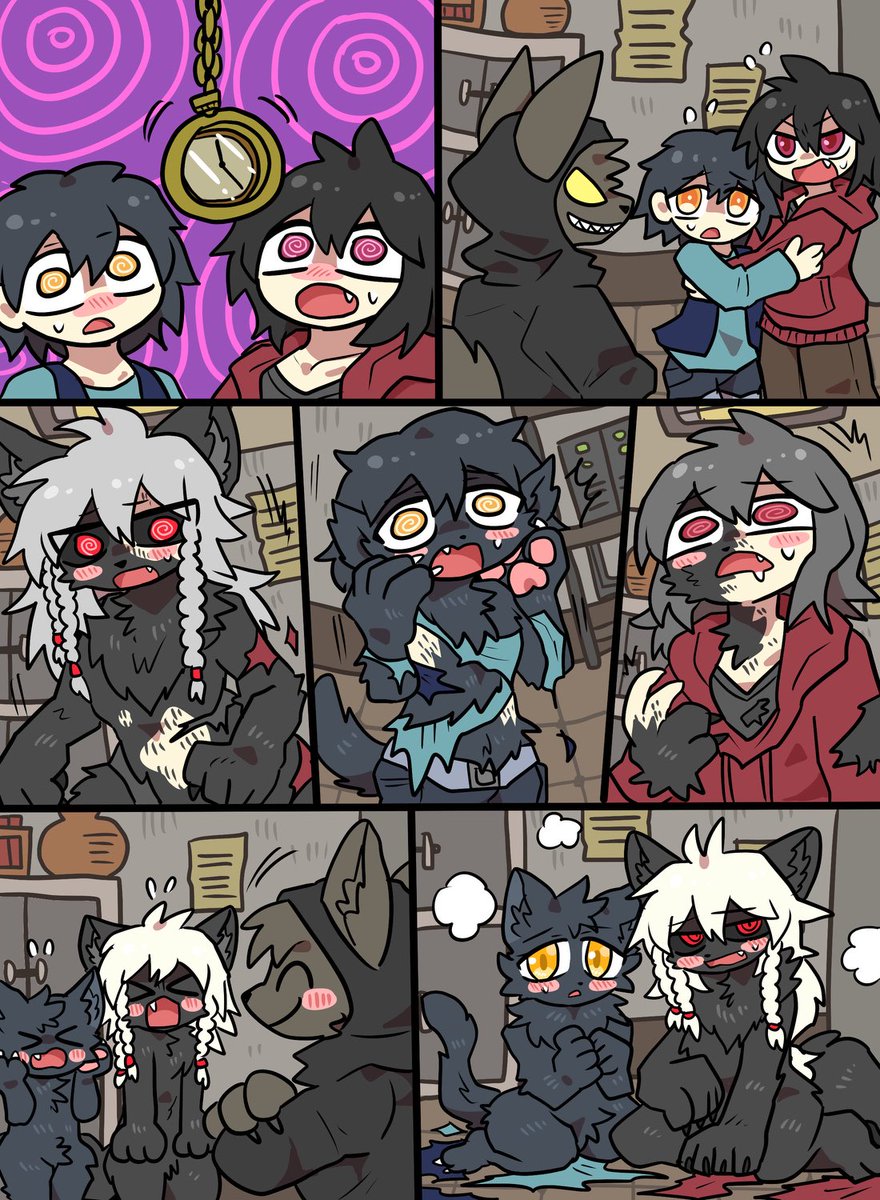 skebを納品しました🐺🐱