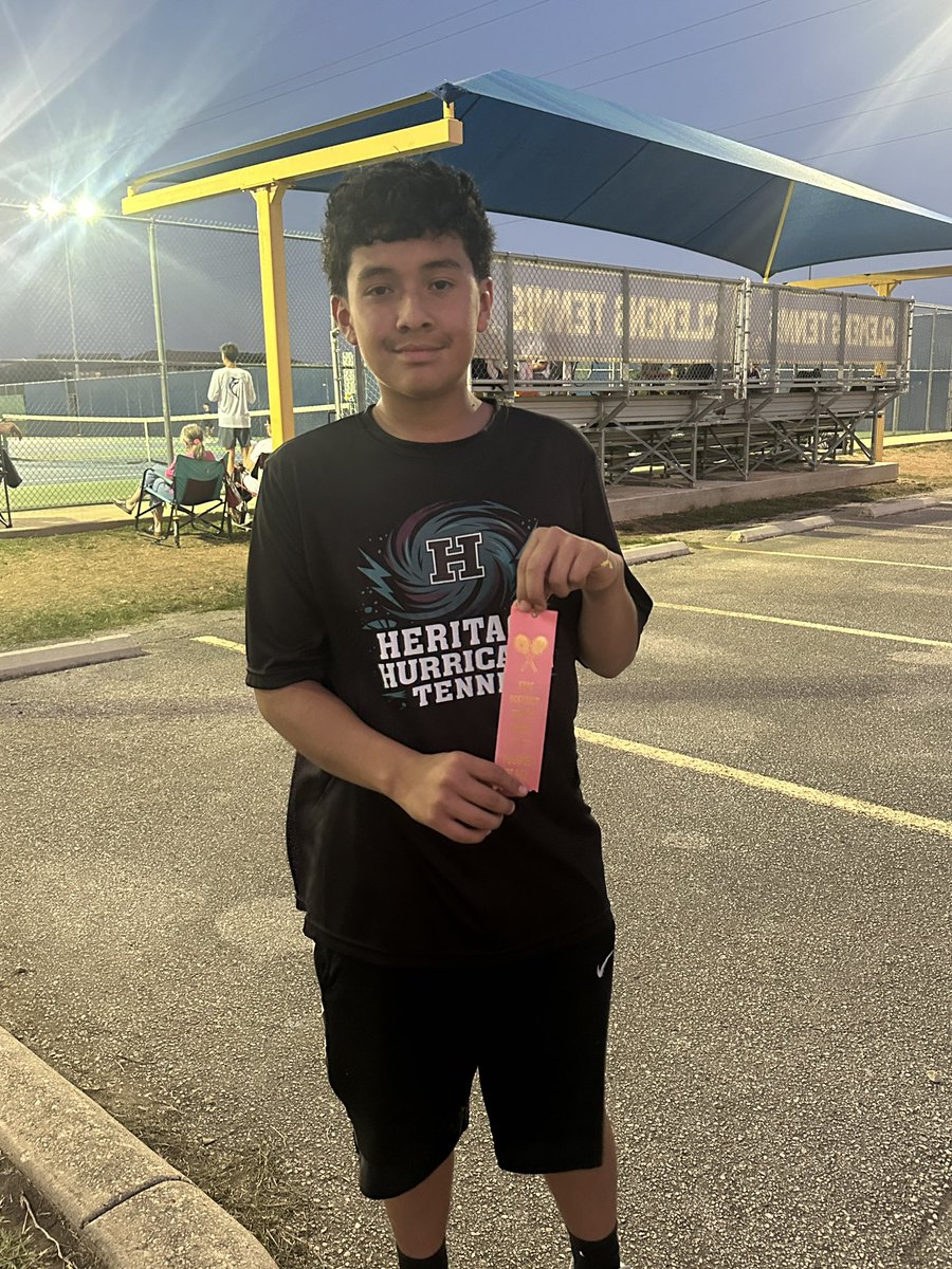 _ECTennis's tweet photo. Congratulations to Kaleb Trejo from Heritage Middle School for winning 4th place in Fight #1 Boys Singles at The STAC Tennis Championships!! @ECISDtweets https://t.co/diyrlkrvSR