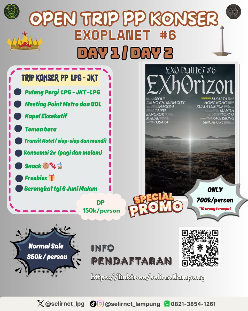 TRIP KONSER KPOP LAMPUNG - JKT || OPEN TRIP EXO tweet media
