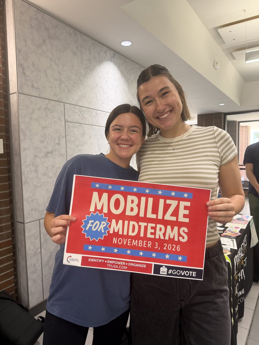 Did you know?!
Midterms are coming up quickly⏰

Whether you agree with the direction of our country or not, its your right to vote‼️

<a href="/tpusastudents/">TPUSA Students</a> are doing the work!! 

#saveamerica #midterms #registertovote